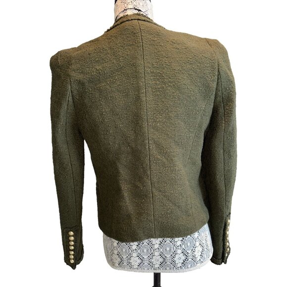 Zara Olive Green Blazer with Gold Buttons - Picture 8 of 11